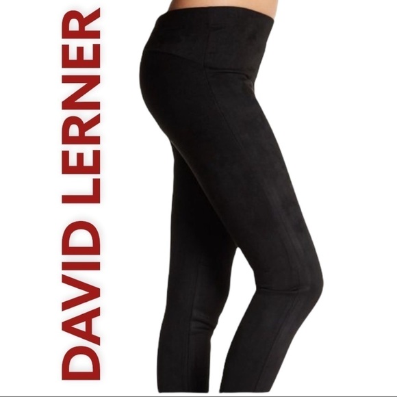 DAVID LERNER Elliott Micro Suede Soft Black Leggings, Size Small - Picture 3 of 12